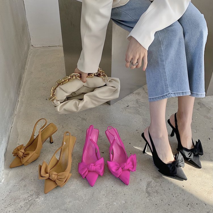 Ione | Elegante slingbackhakken met strik