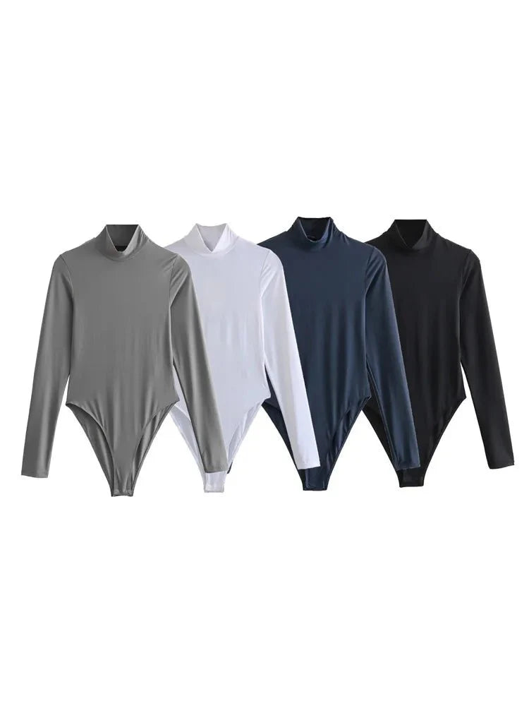 Olivia | Elegante bodysuit met lange mouwen en col