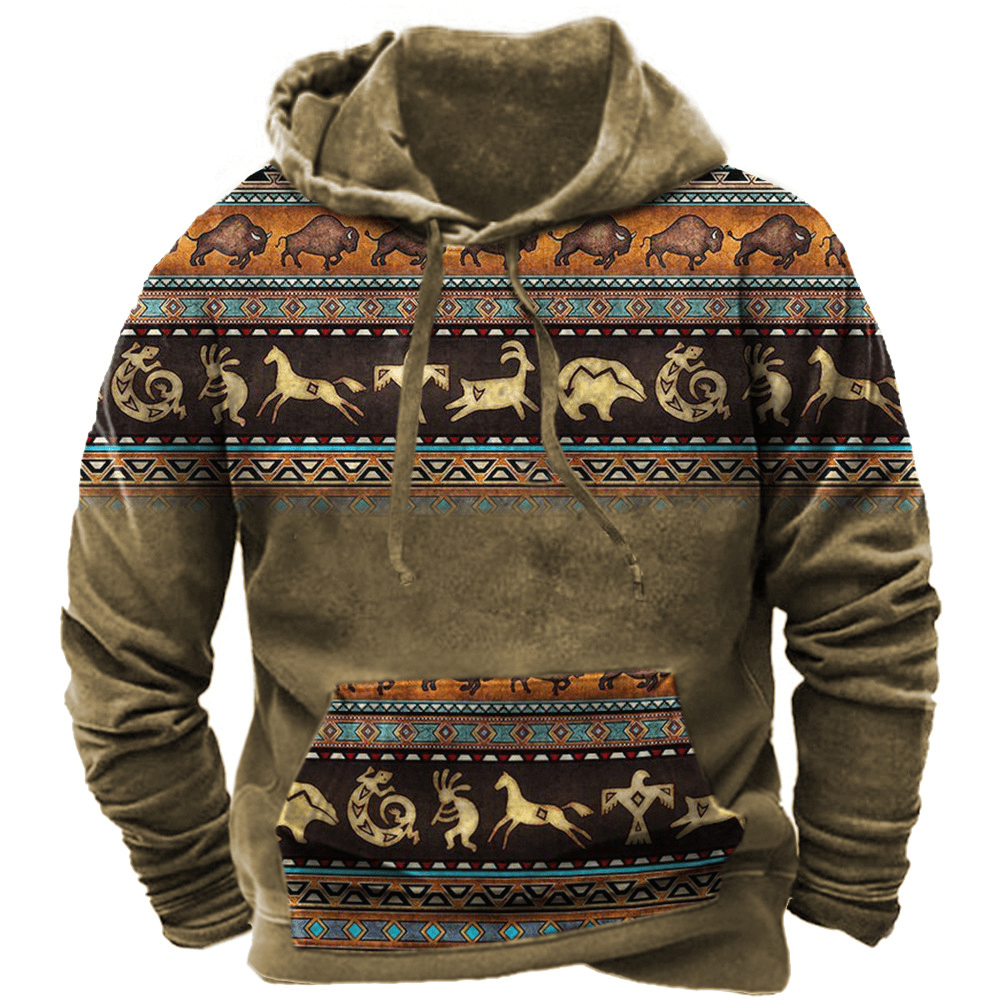 Brooks | Hoodie met Azteeks tribalpatroon