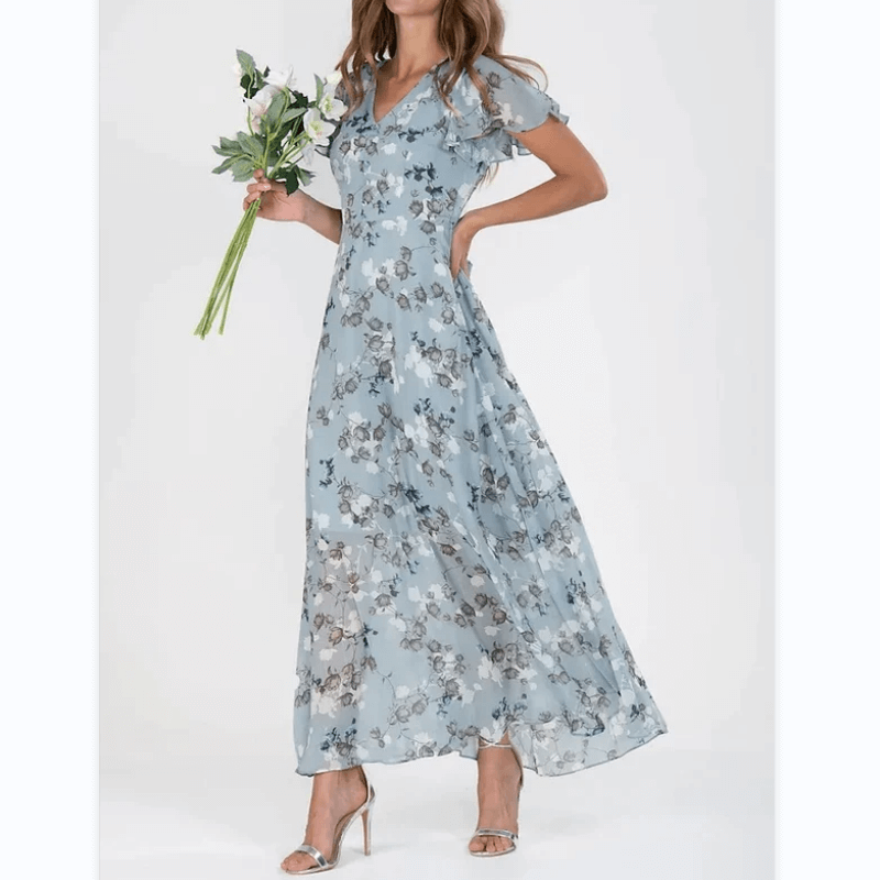 Flora | Vloeiende maxi-jurk met bloemenprint