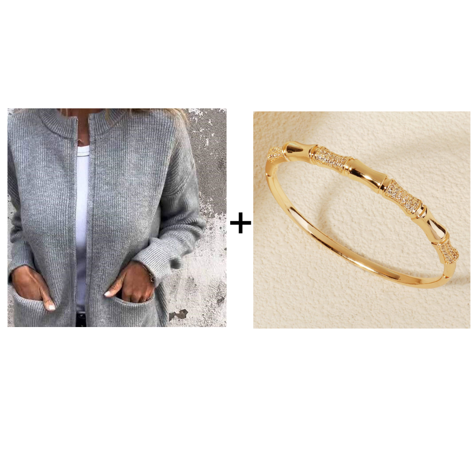 Comfortabel gebreid jack met ritssluiting