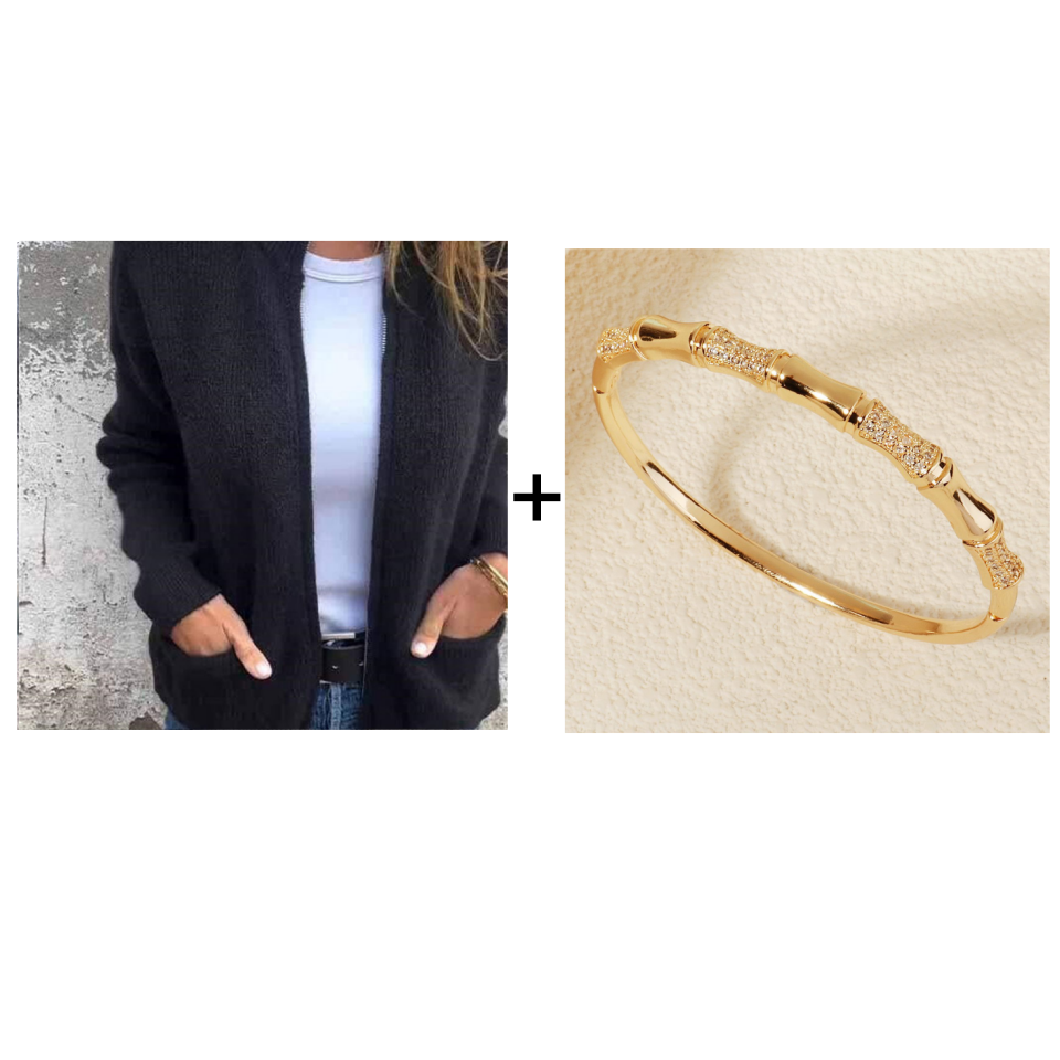 Comfortabel gebreid jack met ritssluiting