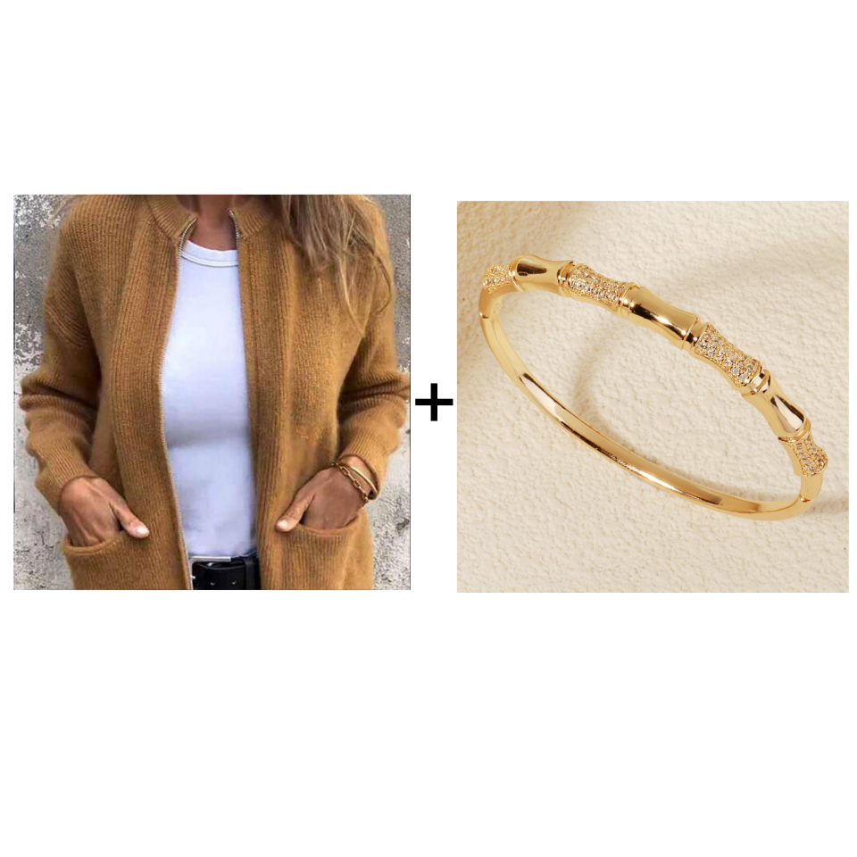 Comfortabel gebreid jack met ritssluiting